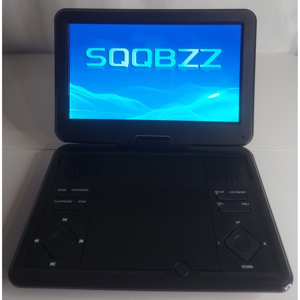 Black 12.5" Portable DVD Player with 10.5" Swivel Screen by SQQBZZ - PD102